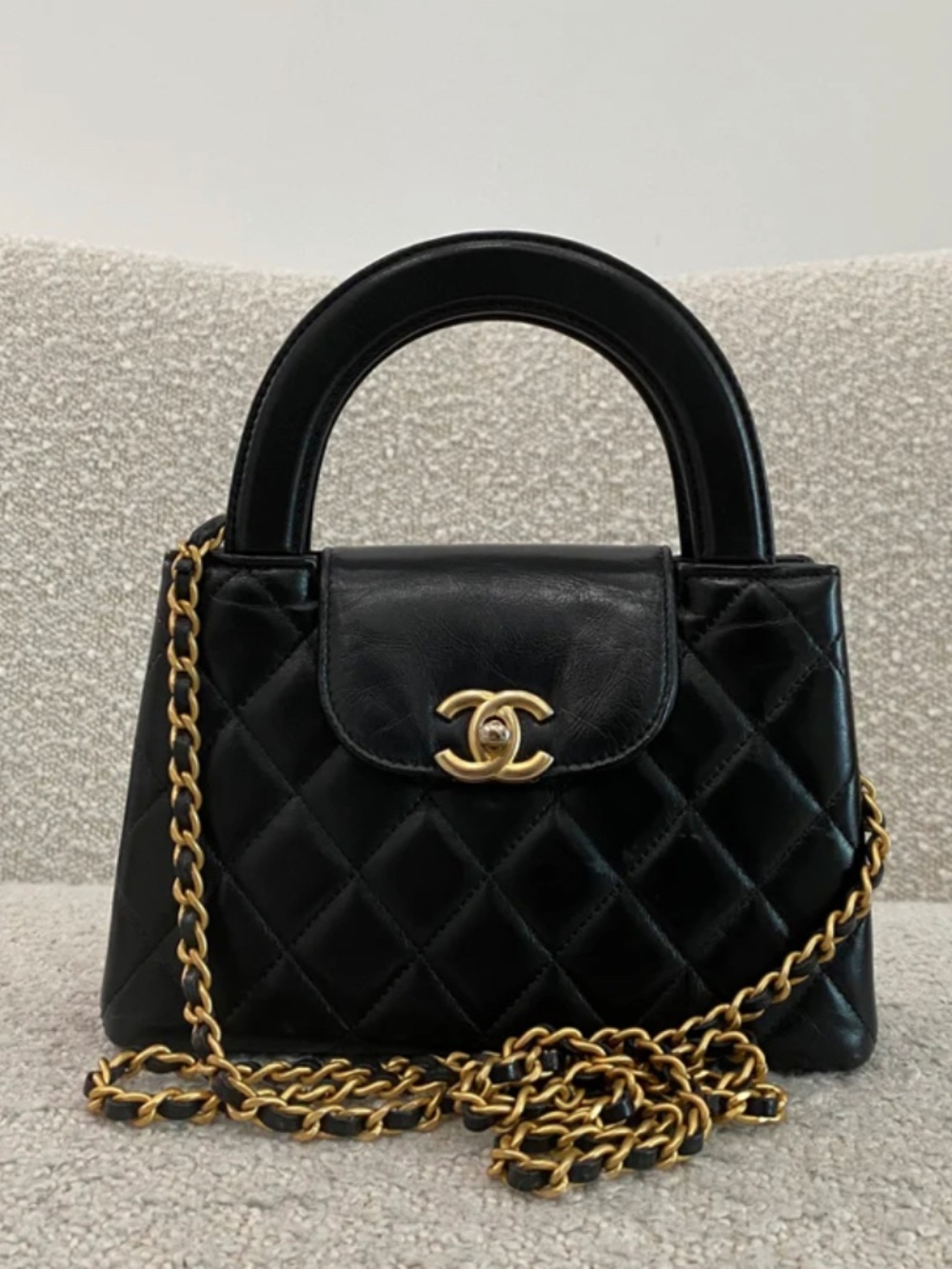 Authentic Pre-Owned Chanel Nano Calfskin Kelly Shopper Black
